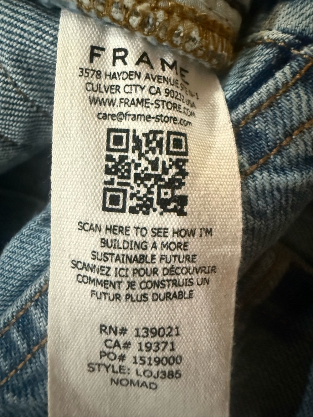 Le Original distressed high-rise straight leg jeans Frame Denim button fly sz 24 - Picture 9 of 12